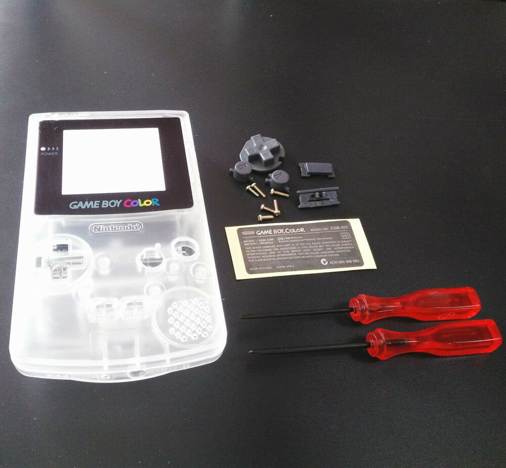 transparent white Housing Shell Buttons Mod for Nintendo Game Boy Color GBC
