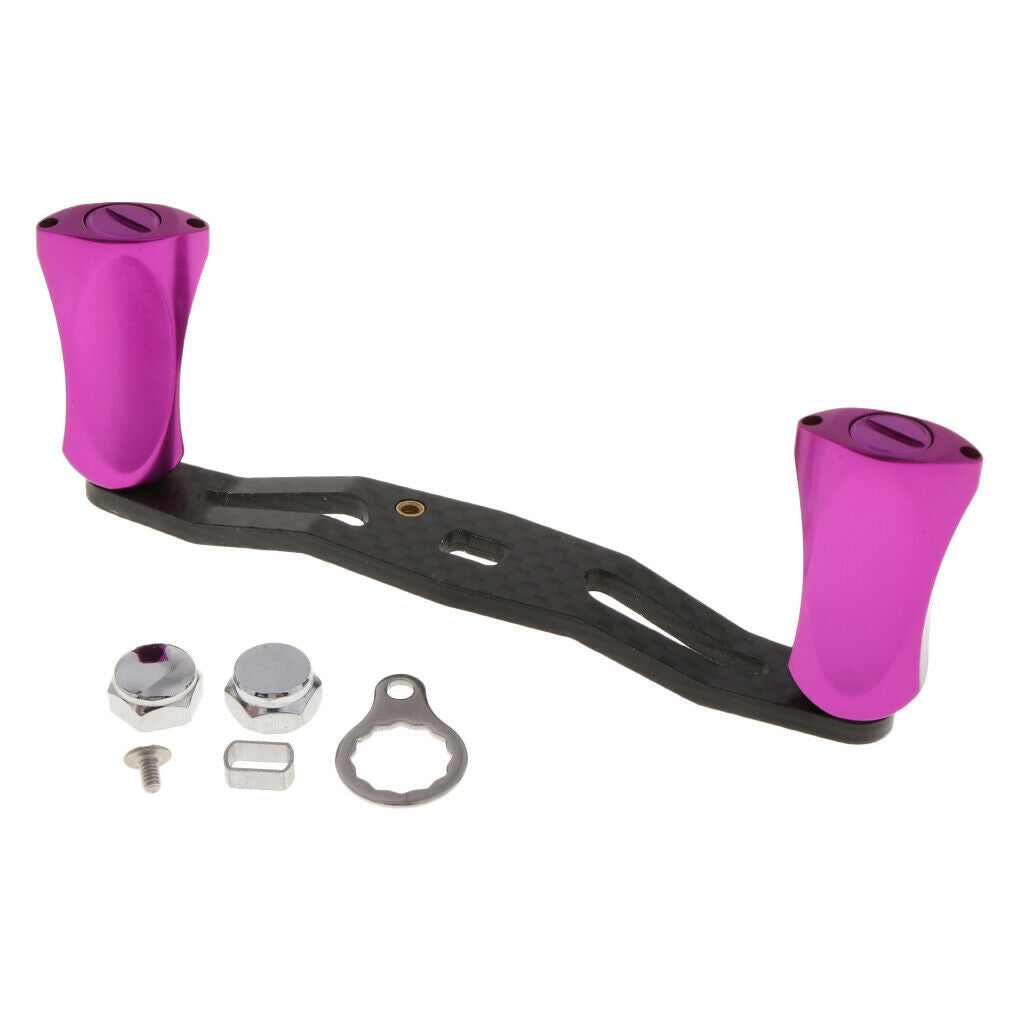 Carbon Fiber Fishing Reel Handle Aluminium Alloy Knob for Baitcasting Purple