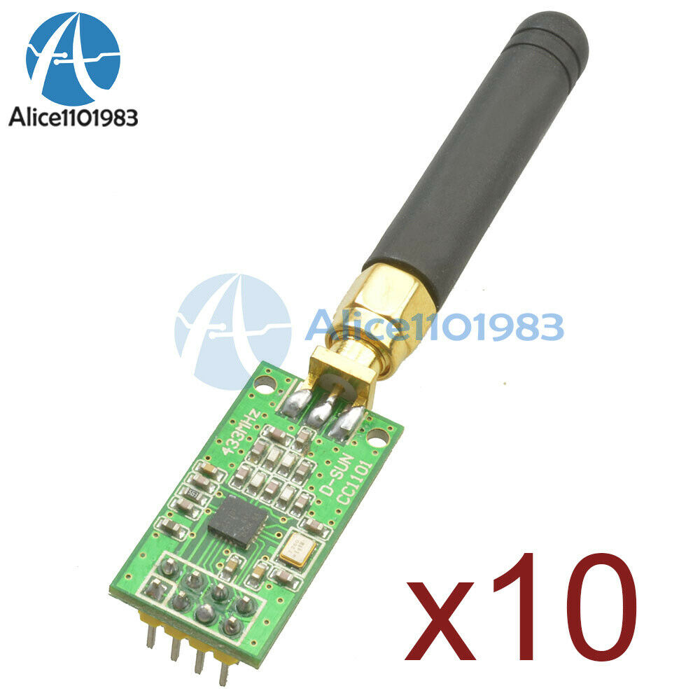10PCS CC1101 Wireless Transceiver 315/433/868/915MHZ+SMA Antenna Wireless Module