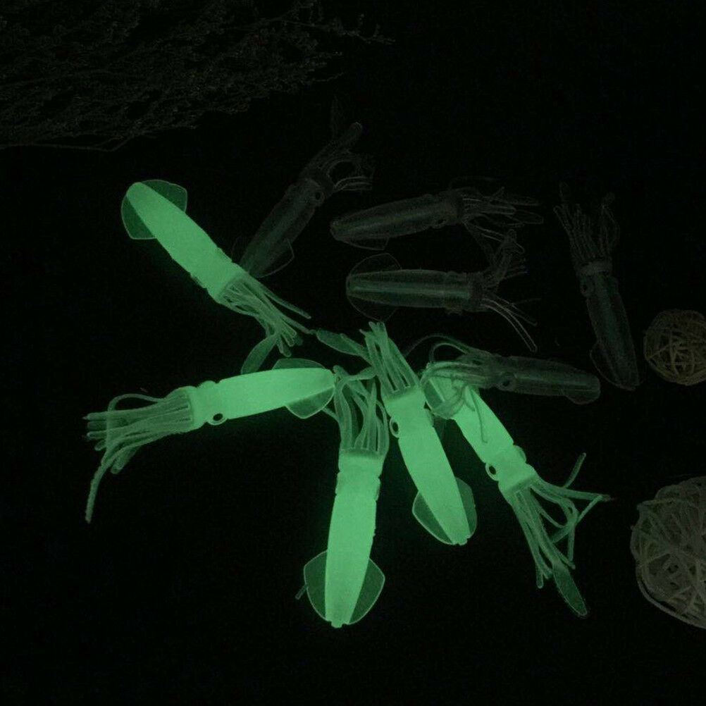 10cm 8g luminous squid jigs silicone sea fishing soft baits fishing tackl.l8