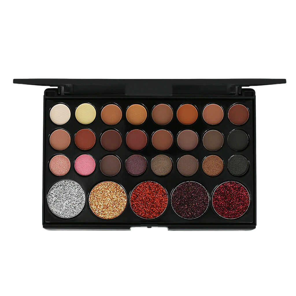 29 Colors Matte Shiny Sequins Eyshadow Makeup Palette & 5pcs Multi-color
