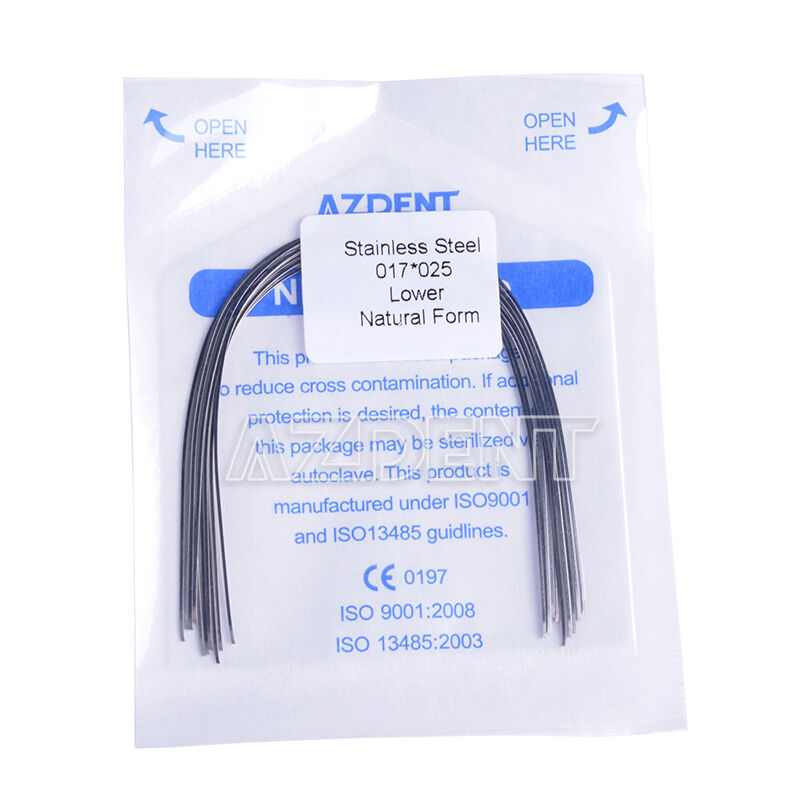 50Bag Dental Ortho Arch Wires Stainless Steel 17*25 Lower Rectangular AZDENT
