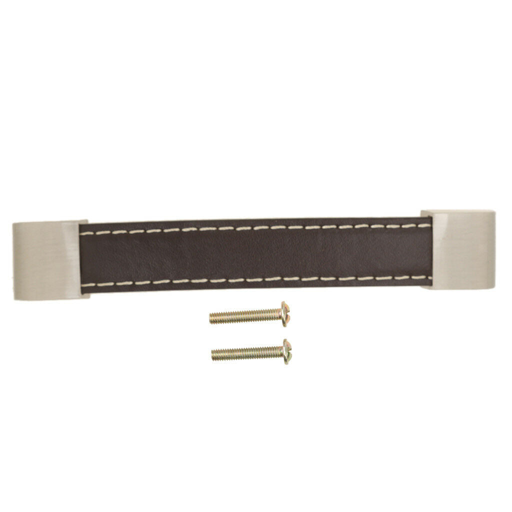 128mm Leather Furniture Door Suitcase Bag Drawer Cabinet Pull Handles -Brown