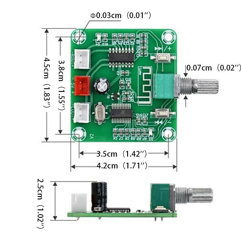 2*5W PAM8403 Bluetooth 5.0 Amplifier Board DIY Low Power Dual Channel Ste.l8