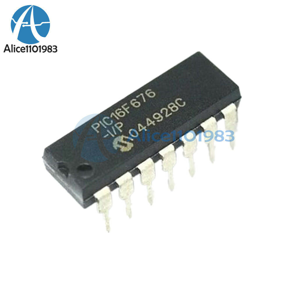 PIC16F676-I/P PIC16F676 16F676 IC MCU FLASH 1K W/AD 14-DIP NEW