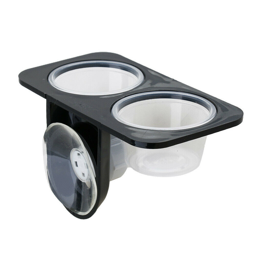 2 Pack Plastic Reptiles Food Water Feeding Bowl Insects Spider Breeding Tank Box