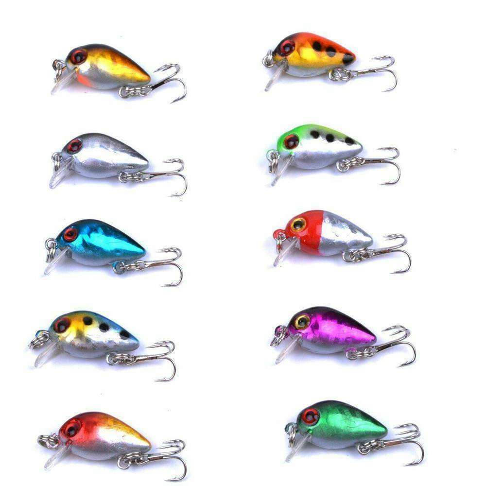 10x Random Fishing Lures Kinds Of Minnow Fish Bass Tackle Hooks Baits Crankbait！