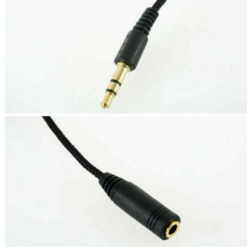 5FT 3.5mm 1/8" Stereo Audio Nylon Headphone Cable Extension Cord Male to Female