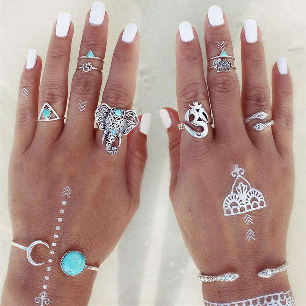 Fashion Moon Open Charm Bracelet Natural Turquoise Stone Bracelets Bangl.l8