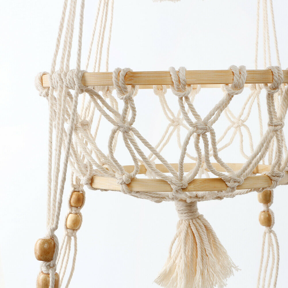 Hanging Fruit Basket Macrame 3 Tier Fruit Food Organizer Decoration Plant Holer