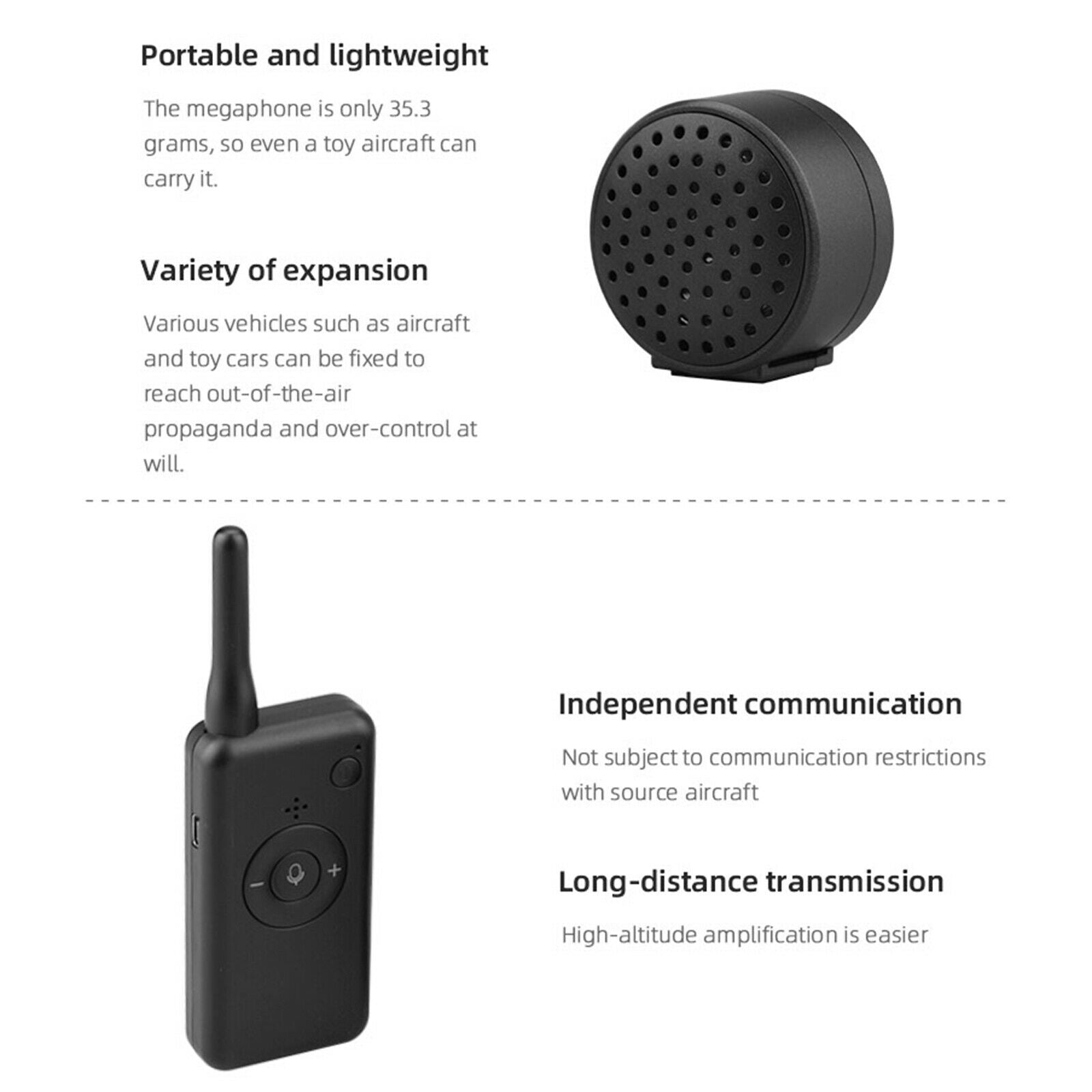 Wireless Speaker Megaphone w/Strap USB Charging for DJI Mavic 2 Mini 2 Drone