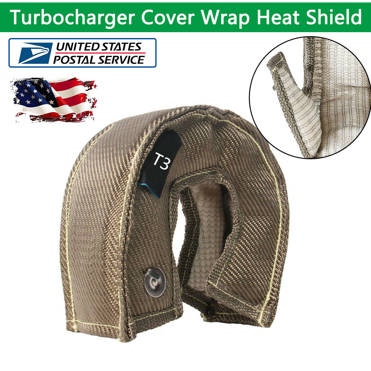 FireShield Titanium Turbo Blanket T3 Cover Turbocharger Heat Shield W/ Springs