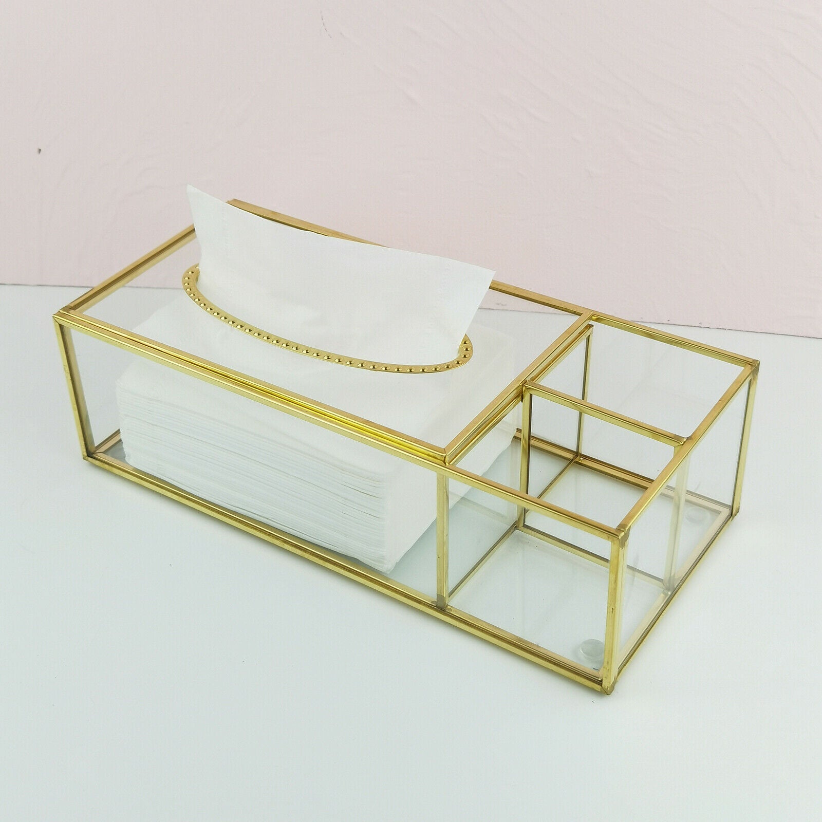 Nordic Luxury Glass Paper Tissue Box Napkin Storage Box Facial Tissue Holder