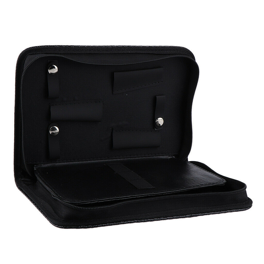 Durable PU Leather Hair Cutting Scissors Holder Case Pet Hairdressing Bag Black