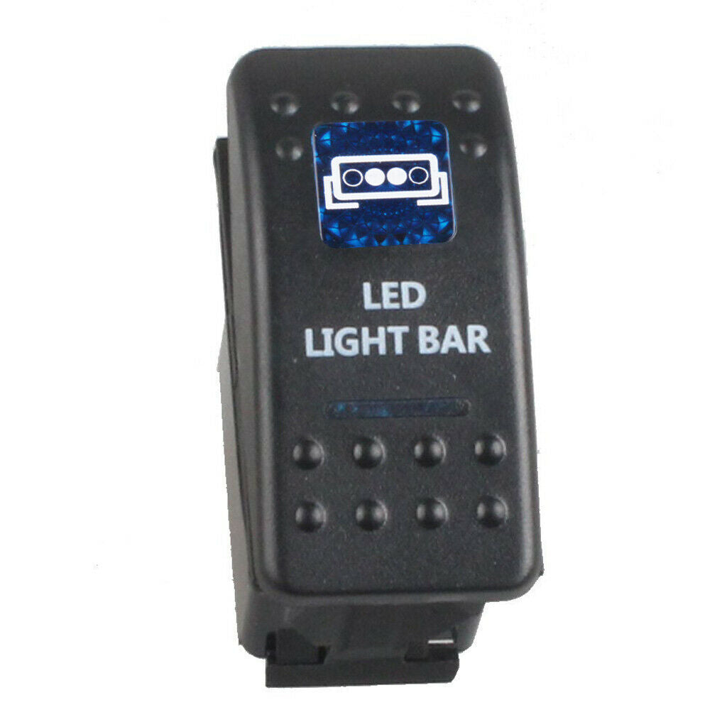 2 Pcs Toggle Switch On Off 5 Pin Blue LED Rear Lamp Bar Auto Boat