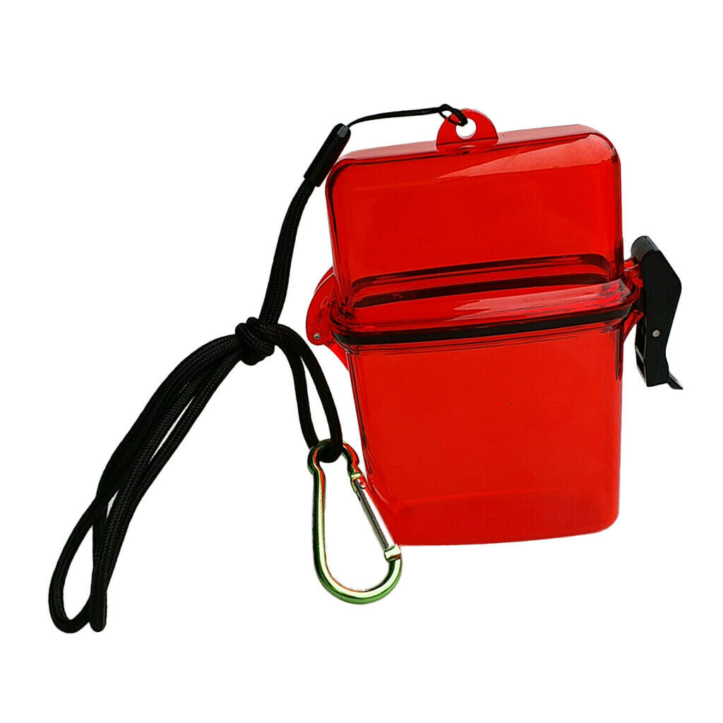 Waterproof Dry Box Container Hook For Scuba Diving Snorkeling Kayaking - Red