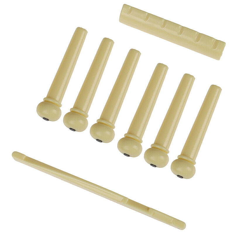 1set Portable 6-String Guitar Bridge Pins Saddle Nut Acoustic Guitar Acce.l8