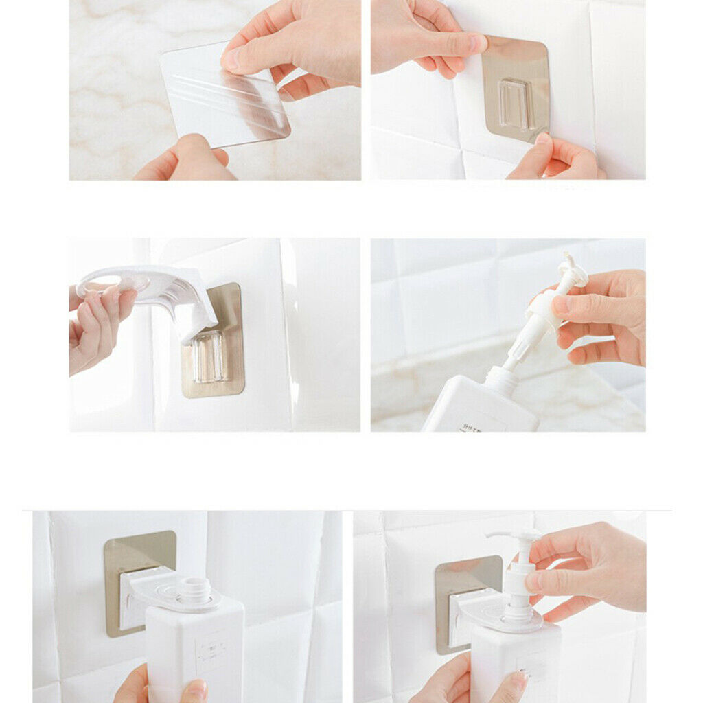 Wall Mounted Sticky Shampoo Hook Shower Soap Bottle Hanging Holder Blue