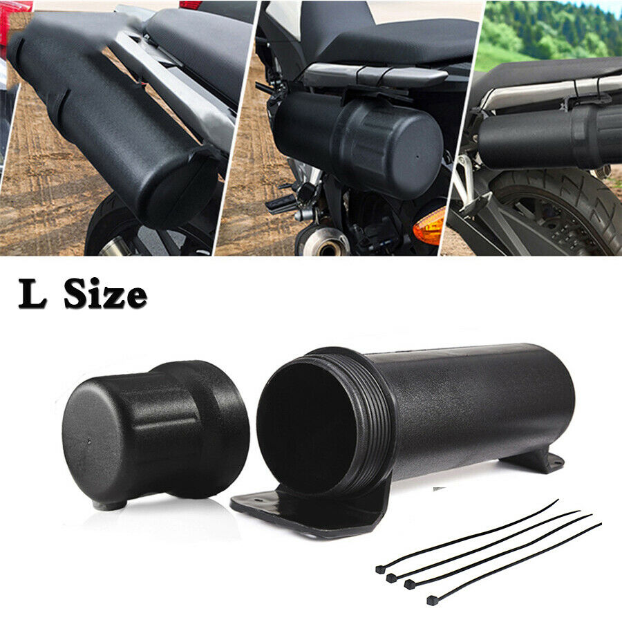 Universal Black PP Motorcycle Tool Tubes Storage Box w/O Ring L Size Waterproof