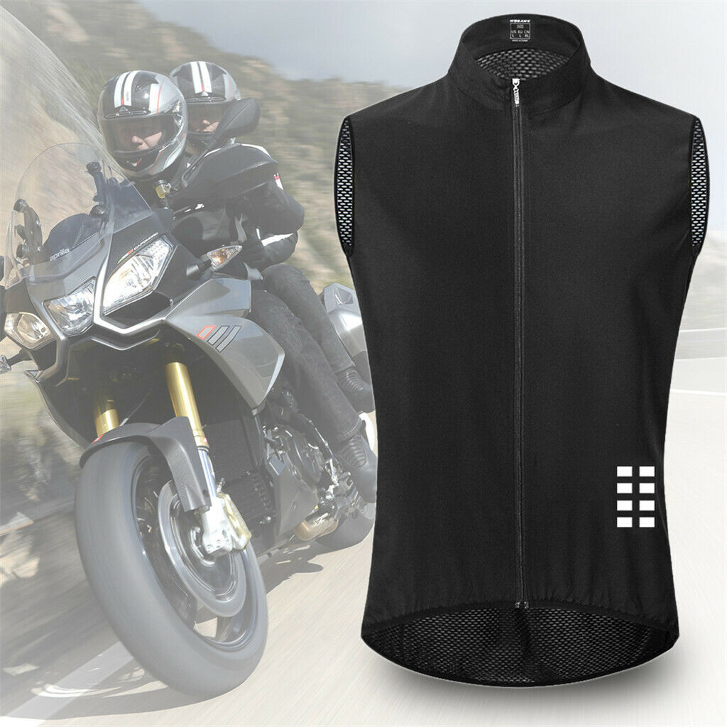 Set of 2 Cycling Sleeveless Vest Biking Jacket Reflective XL-Orange+Black
