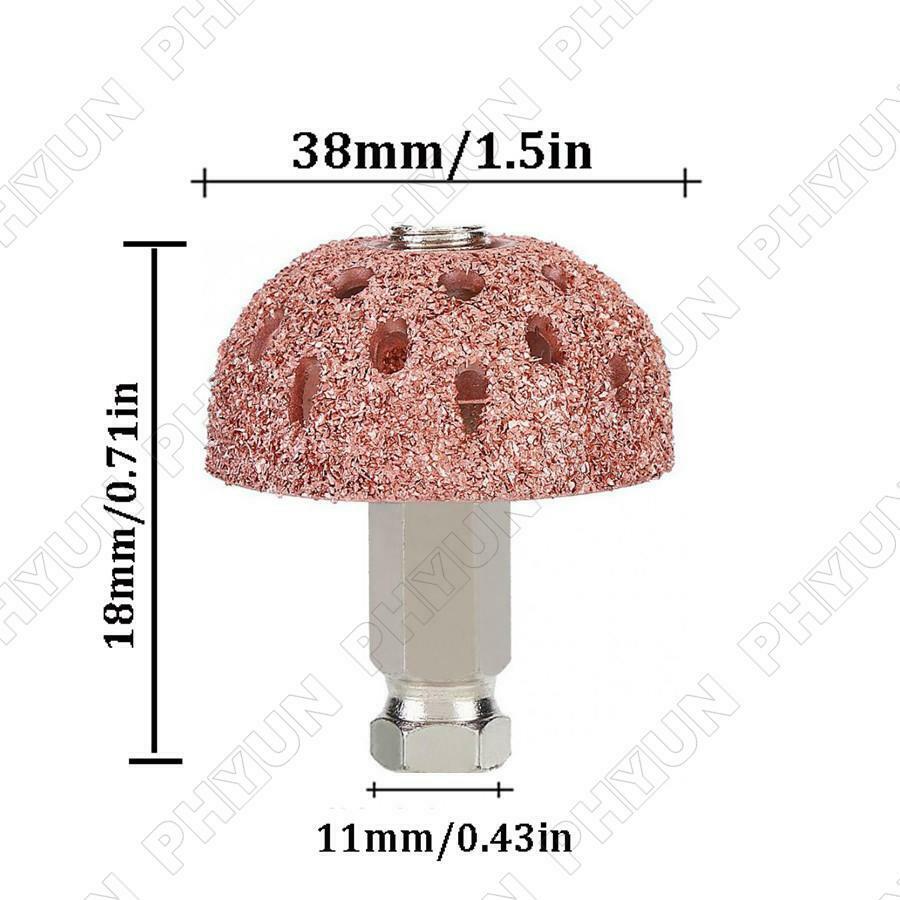 Car Tire Grinding Head Coarse Polish Buffing Wheel Kits w/ Hex Linking Rod 1.5''