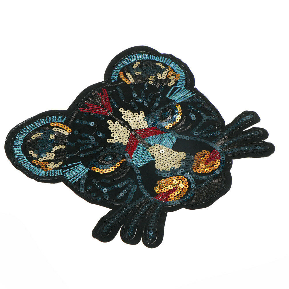 leopard head sequin embroidered fashion applique sew on patch diy cloth.l8