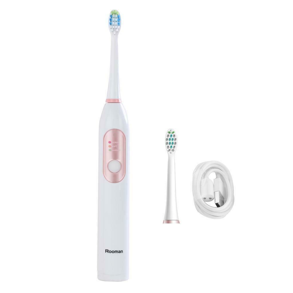 Sonic Whitening Electric Toothbrush USB 2 Dupont Heads IPX7 Waterproof