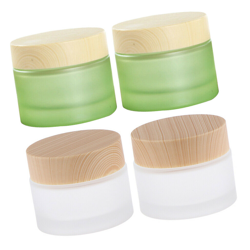 4Pcs 20g/50g Empty Glass Lotion Lip Balm Jars Body Butter Sample Container