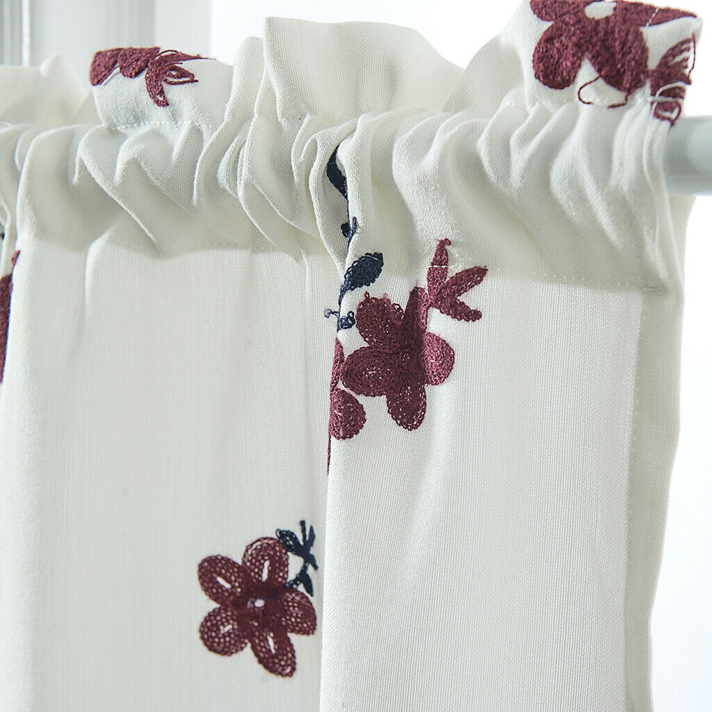 1Pcs Window Voile Sheer Curtain Valance Tiers 130x41cm_A