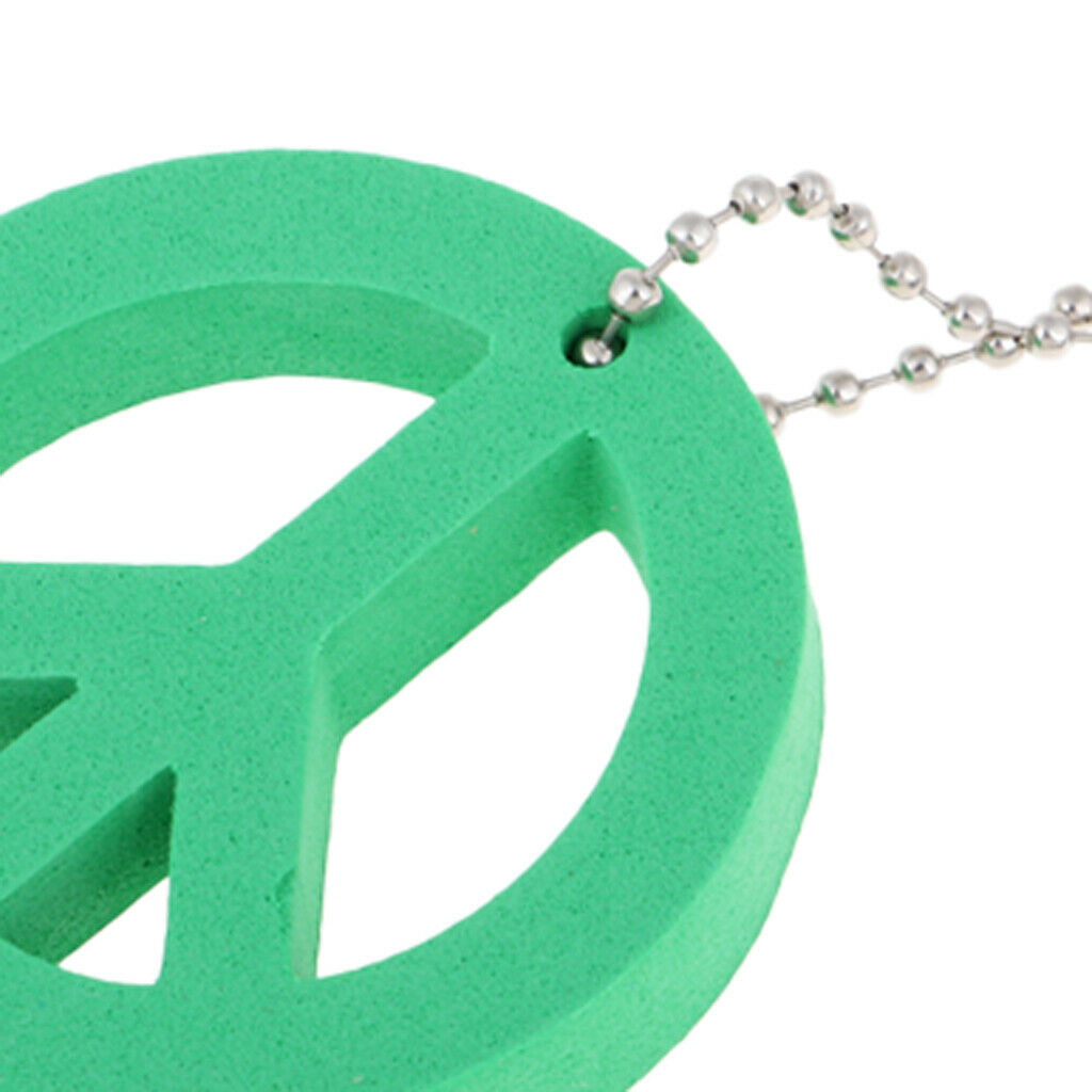 2 Pieces Round Buoy EVA Floating Keychain Keyring Yachting Key Float Green