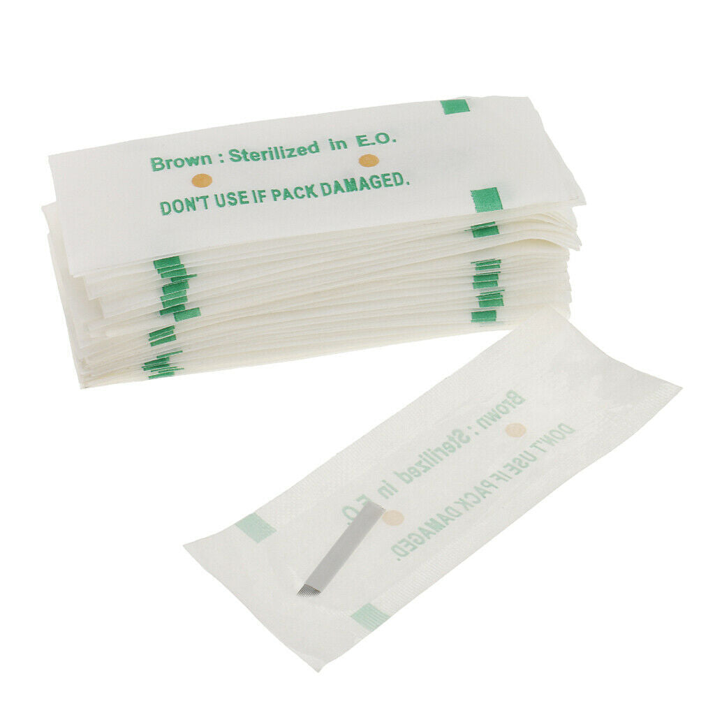 Manual Eyebrow Tattoo Pen Permanent Makeup + 50Pieces Microblading Needles