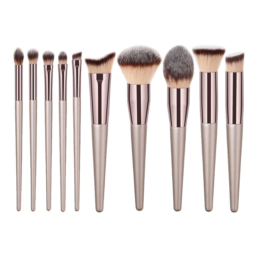 Pack Of 10 Pieces Makeup Brushes, Soft &Dense, Premium Synthetic Foundation