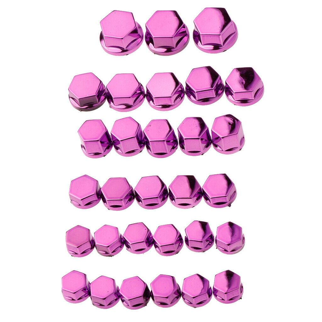 30 Pieces Motorcycle Screw Nut Bolt Cap Cover Decoration for Yamaha  Purple