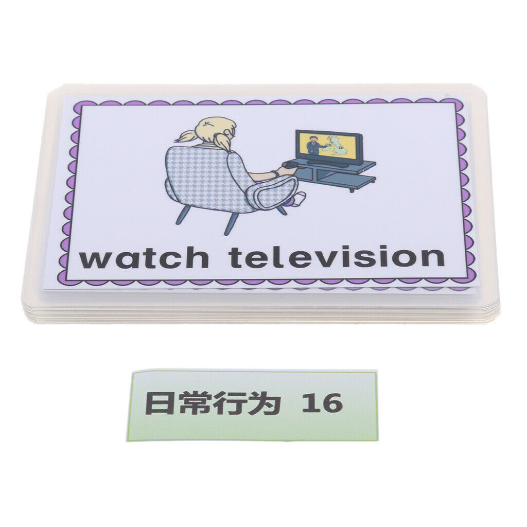 96Pieces Kids Baby Preschool Picture Word Flash Card, Daily Behavior & Animals