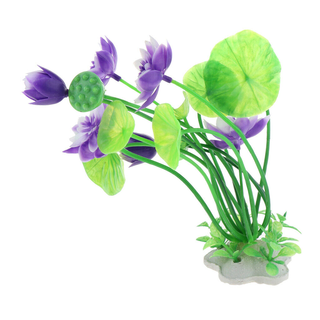 1 Pc Simulation Lotus Aquarium Landscape Artificial Fish Tank Plants Purple