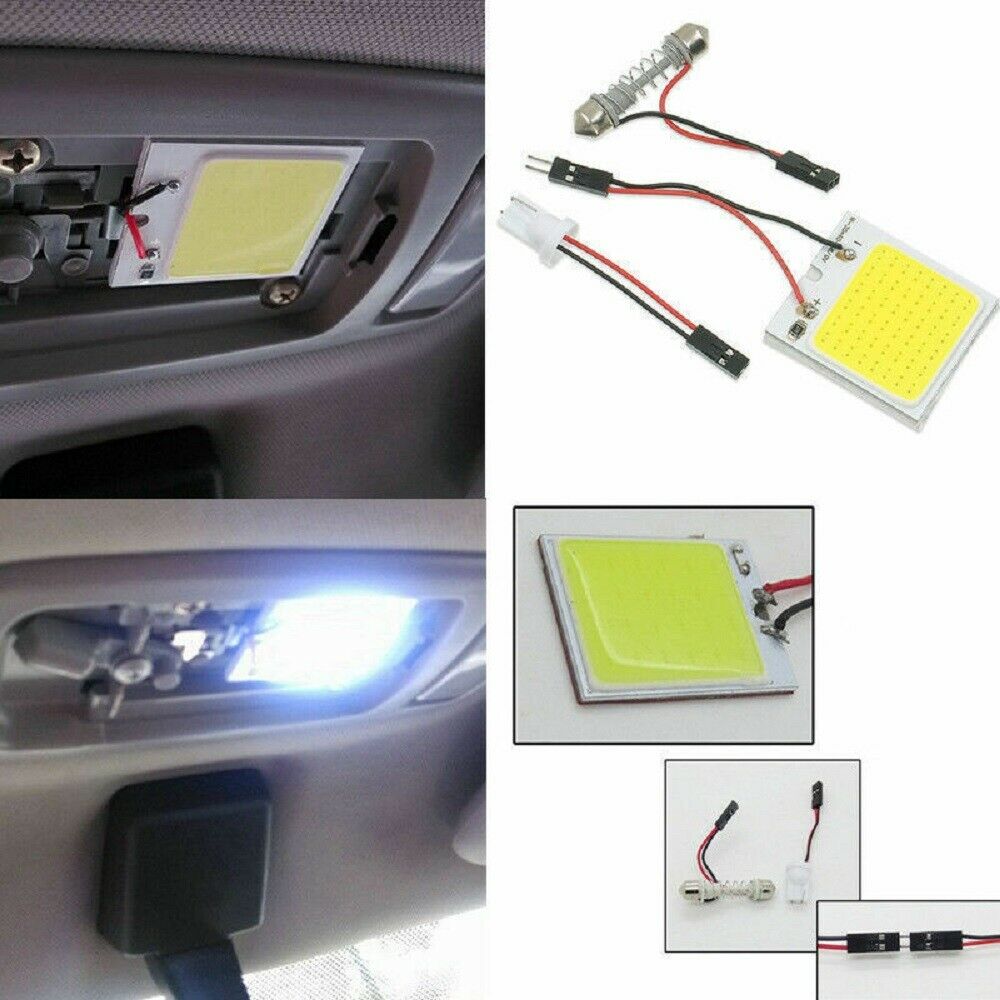 8*/Set 48SMD COB White Panel LED T10 Car Interior Panel Light 12V Dome Lamp Bulb