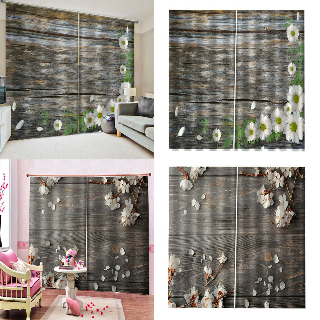Curtain Panels Pair Waterproof Drapes Home Living Rome Bedroom Decor 55"x39"