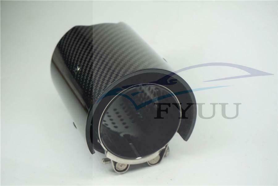 70mm（2.7inch） Grilled Style Real Carbon Fiber Glossy Exhaust tip exhaust pipe