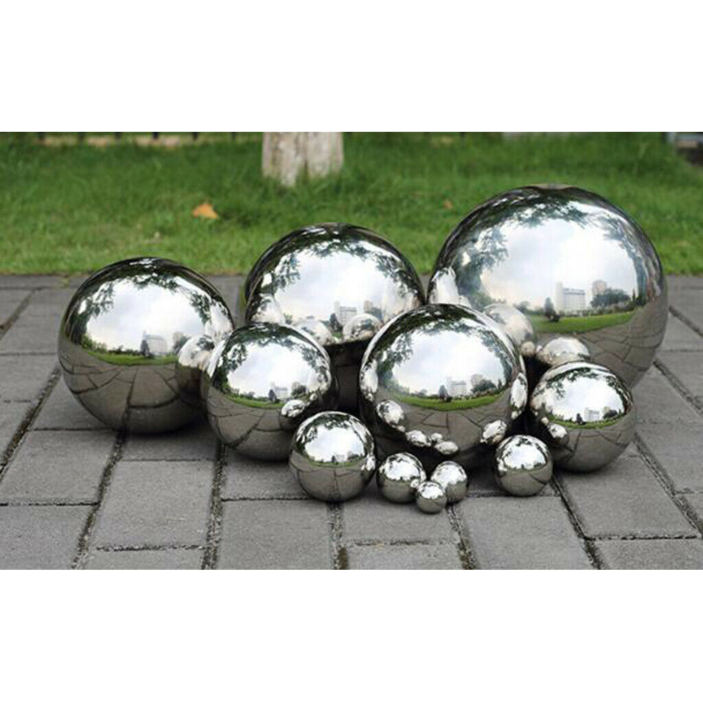Stainless Steel Mirror Polished Sphere Hollow Round Ball Garden Ornament76mm
