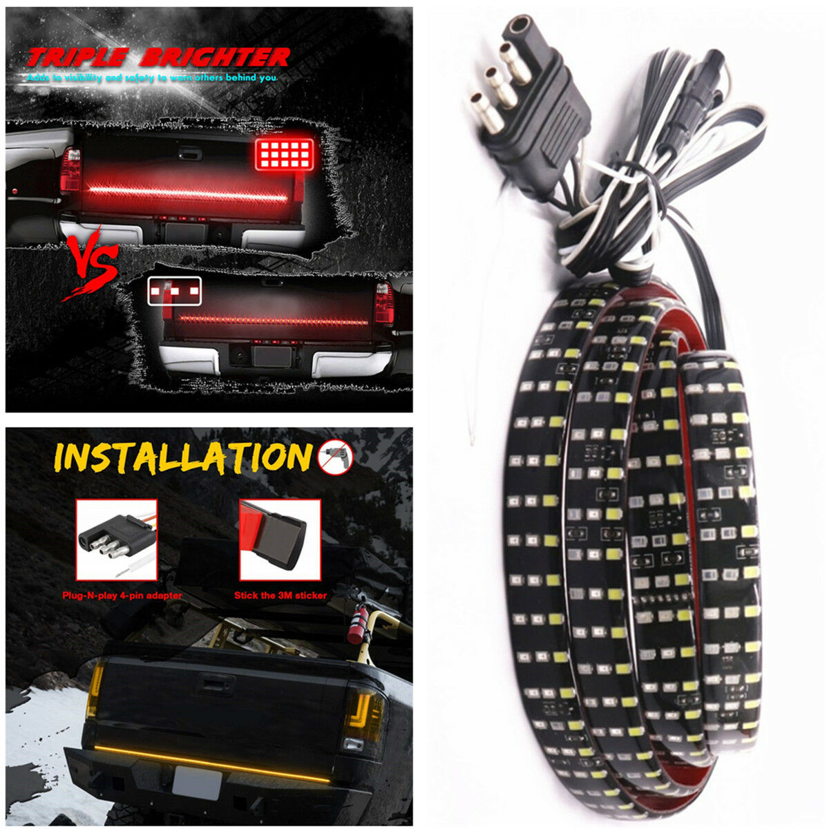 5 In 1 Fully Sealed Adhesive Dripping Flexible LED Strip Tailgate Lighting Bars