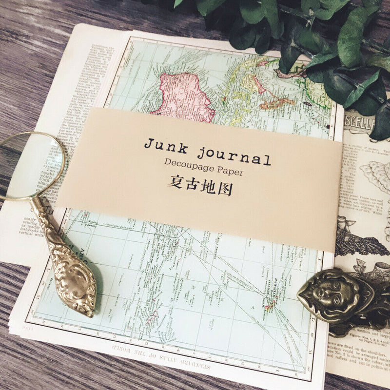 12x Retro Nautical Map Paper Pad Scrapbooking Card Album Background Decor Craft