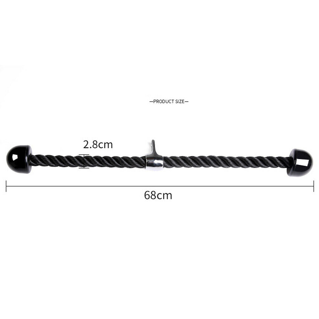 Muscle Training Gym Triceps Rope Cable Attachment 27.6 Inch Rope Black