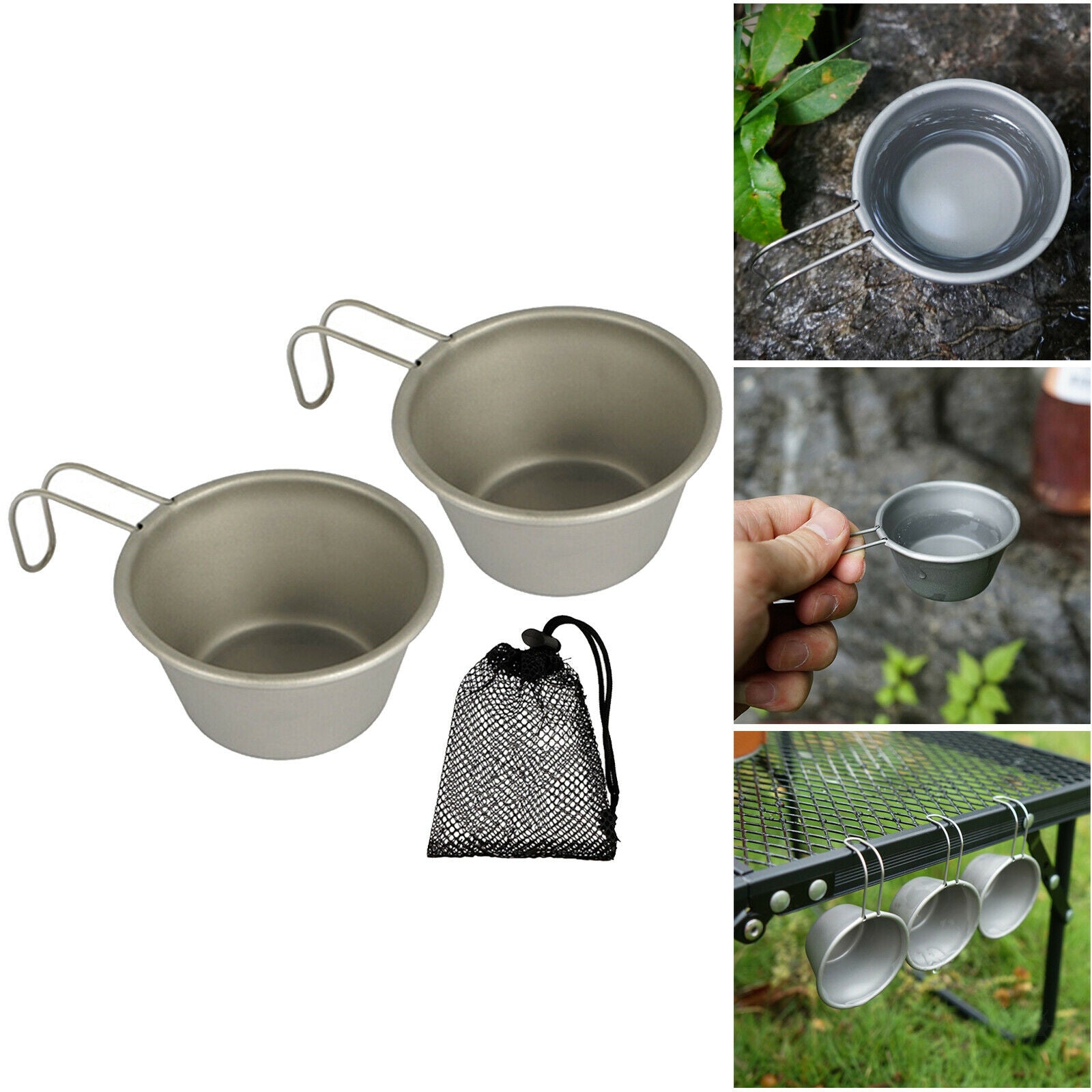 2x Stainless Steel Cup  Drinking Glass BPA Free for Picnic Activities