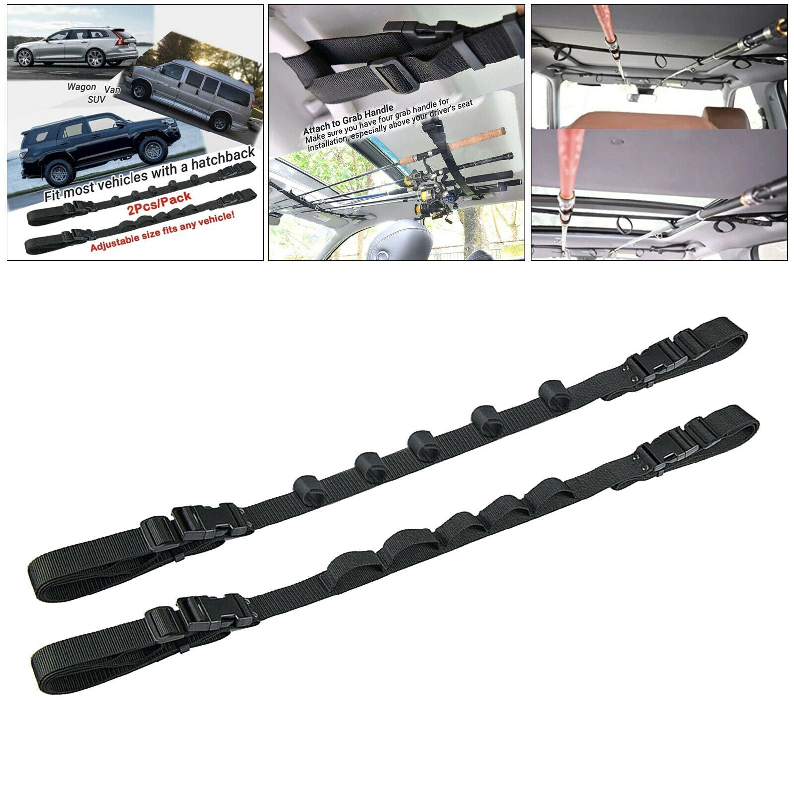 Vehicle Fishing Rod Holder Fishing Pole Carrying Strap Wagons Rod Saver