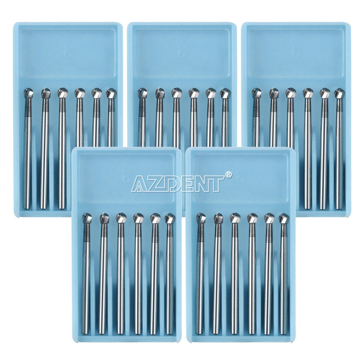 5 Kits Dental Surgical Tungsten Carbide Bur Round Shape 25mm FGXL 8# High Speed