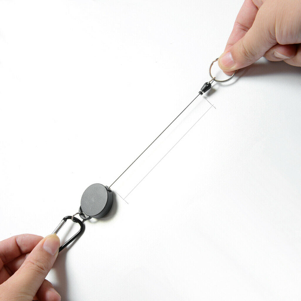 4pcs   Steel   Retractable   Key   Chain    Keyring   Holder   Backpack   Belt