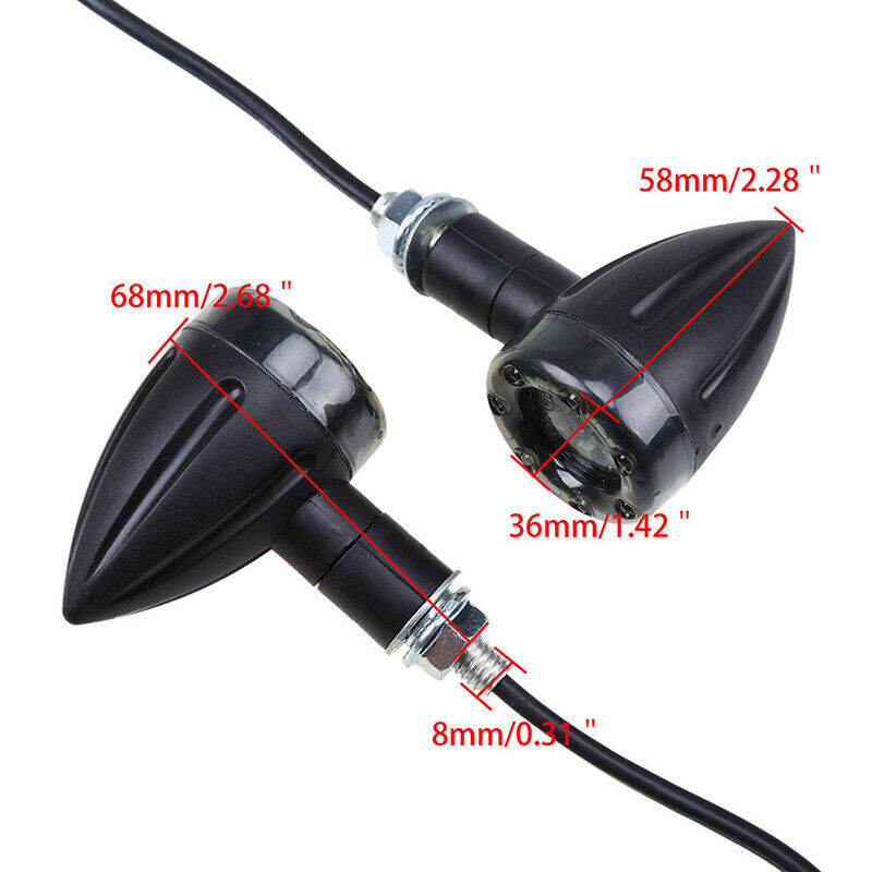 M8 Motorcycle Rear Turn Signal Lights Indicator LED Blinker Universal Plastic