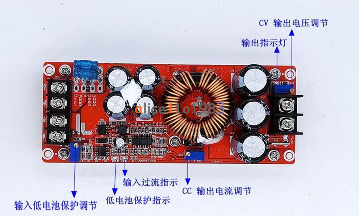 1200W 20A DC Converter Boost Car Step-up Power Supply Module 8-60V to 12-83V