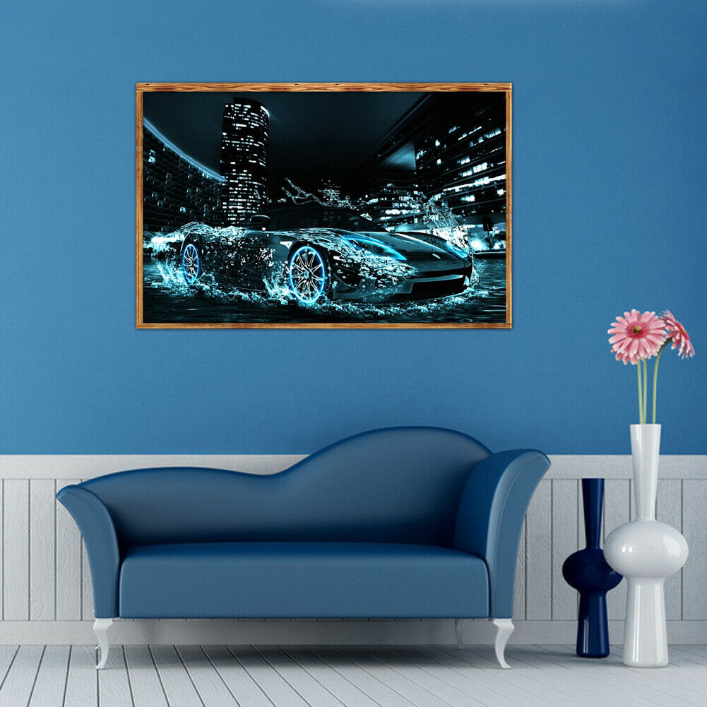 5D DIY Diamond Painting Speed Car Cross Stitch Embroidery Rhinestones Kits @