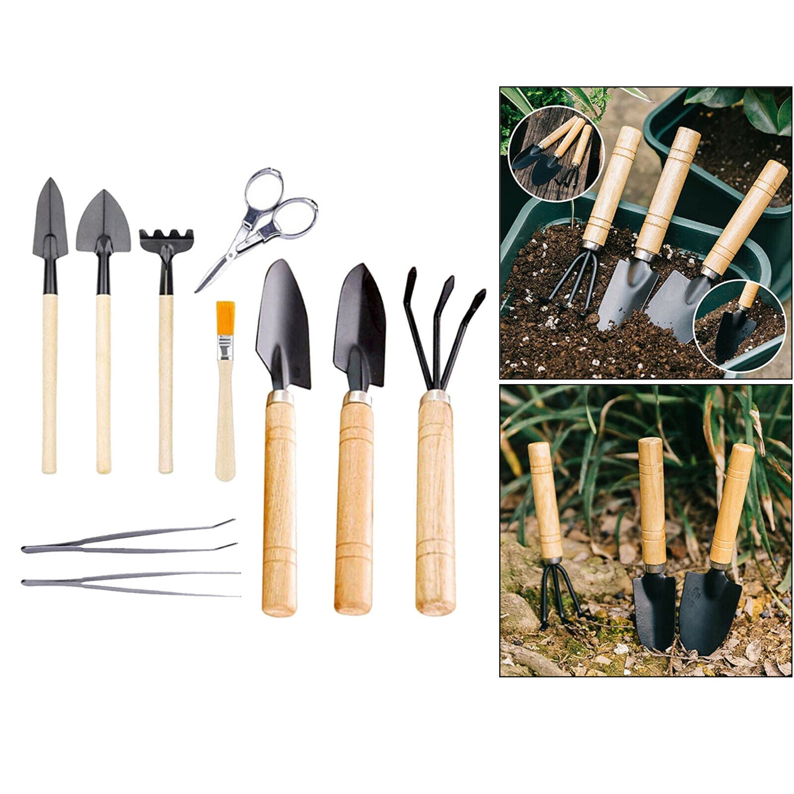 10 PCS Mini Small Potted Shovel Rake Spade Succulents Planting Home Tool Set